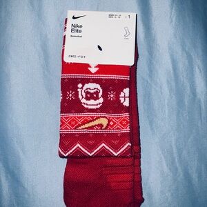 Nike Elite Red Christmas Socks